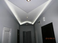 Гипсокартон
 Окачен таван със скрито осветление